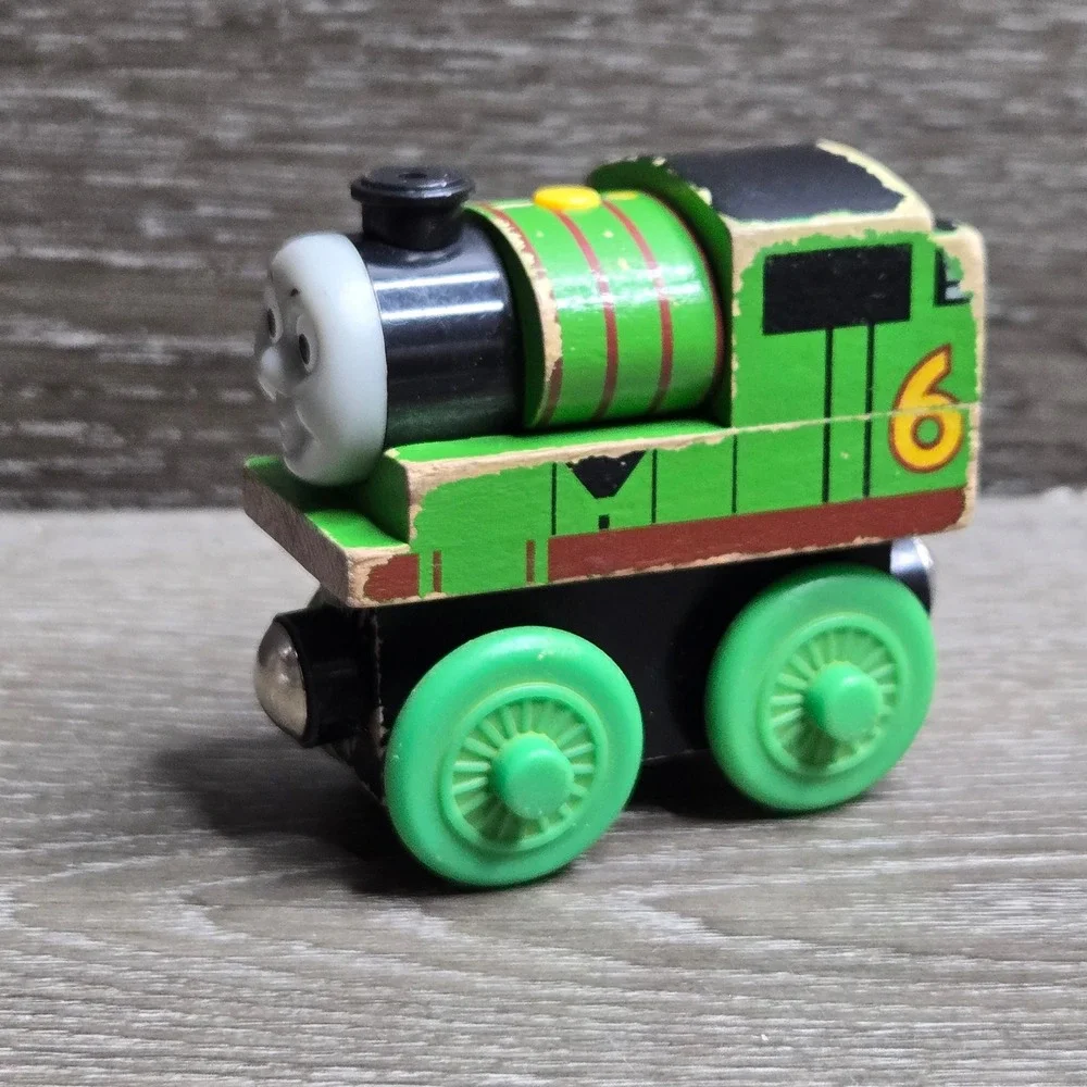 Thomas Wooden Train Railway Percy #6 Small Green Engine Learning Curve 1540TFI00